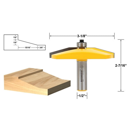 

Yonico Panel Raiser Router Bit - Bevel - 1/2 Shank - 12141