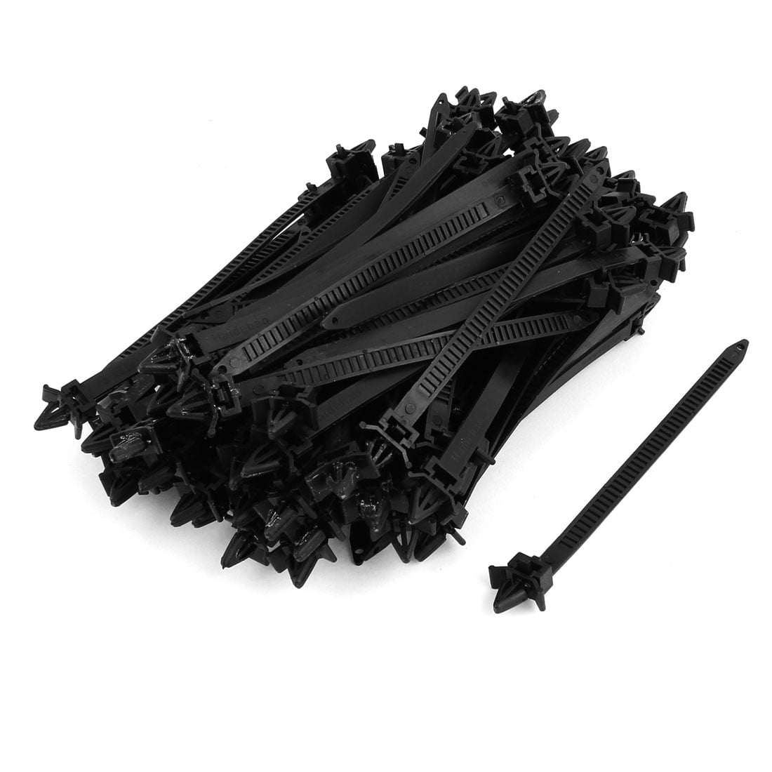 8mm x 150mm Nylon Winged End Push Mount Electrical Cable Ties 100Pcs