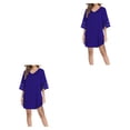thumbnail image 1 of Qarigey Vestido informal para mujer, a la moda, con mangas acampanadas, suelto, acampanado, túnica, cuello en V, vestidos de playa, , Azul oscuro METRO 2Conjunto, 1 of 6