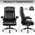 thumbnail image 4 of Bossin Big and Tall Executive Office Chair 400lbs with Flip-up Arms for Adult, Ergonomic High Back Lumber Support Adjustable Computer Desk Chair, 4 of 7