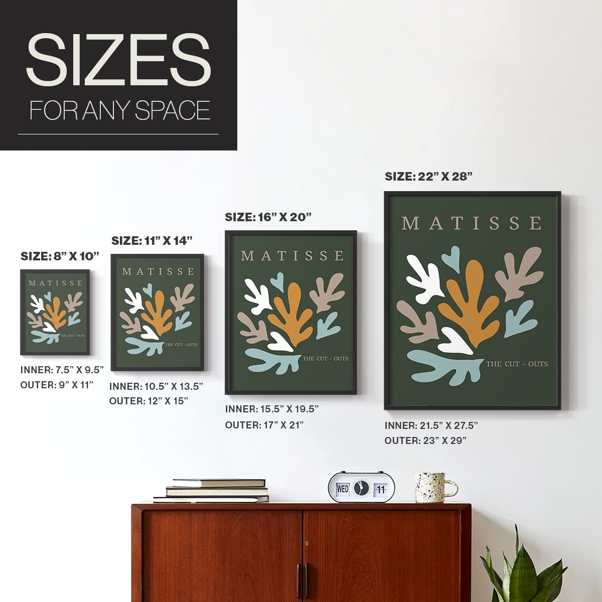 Matisse CDIII in Black Solid Wood Framed Print No Nail Hanging