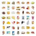 thumbnail image 2 of Pegatinas de vinilo con leche, pan, tarta y comida, impermeables, gris, 50 unidades, 2 of 2