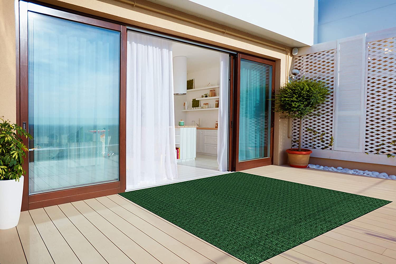 2' x 3' Quick Dry Indoor / Outdoor Waffle Pattern Area Rugs for Patios