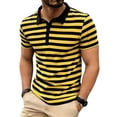 thumbnail image 2 of COSFO Short Sleeve Polo Shirts for Men Casual Golf Striped Graphic Tees Collared Slim Fit Quick Dry Performance Pullover Tops, 2 of 9