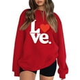 thumbnail image 4 of Valentines Sweatshirts for Women Love Heart Graphic Pullover Crewneck Long Sleeve Tops Valentine's Day Sweatshirt, 4 of 5