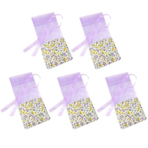 10 bolsitas vacías de lavanda con estampado floral, bolsitas de fragancia para dormir relajantes, color morado claro con flores.