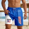 thumbnail image 2 of CONZONE 4Th Of July Mens Swim Trunks With Mesh Liner Patriotic Usa Flag Graphic Board Shorts for Men Elastic Waist Drawstring Independence Day American Summer Beach Swim Shorts, 2 of 5