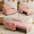 thumbnail image 2 of Reclining sofa,Lofka 3 in 1 Sleeper Chair Bed with 3 levels Adjustable Backrest for Living Room|Bedroom|Apartment,Pink, 2 of 8