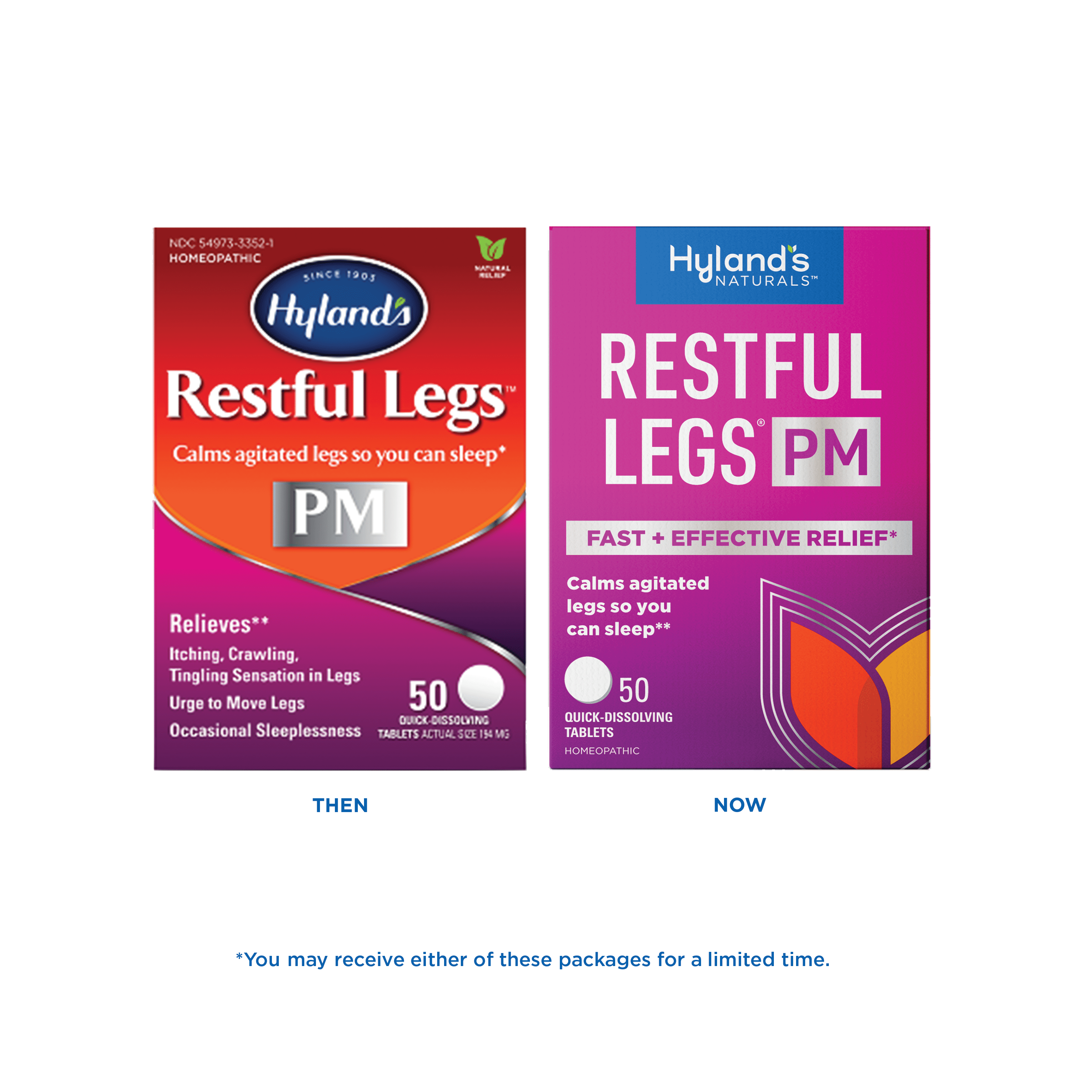 Hyland's Naturals Restful Legs PM Tablets, Calms Agitated Legs so You Can Sleep, 50 Count