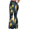 thumbnail image 6 of Leidass Women's Halloween Flare Leggings Black Cat Pumpkin Print High Waist Buttery Soft Bell Bottom Yoga Pants Green S, 6 of 6