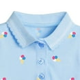 thumbnail image 4 of WRKEKC Robe d'Été pour Filles Imprimé Crème Glacée Col Rabattu Robe en Tricot avec Ourlet à Volants Style Décontracté pour Filles 2-8 Ans, 4 of 5