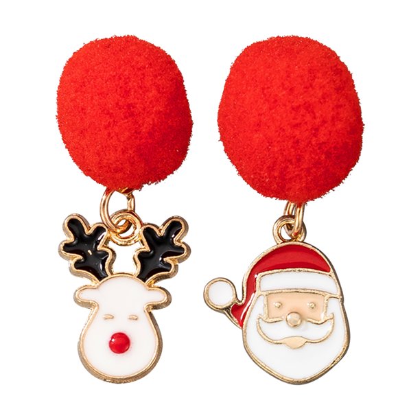 Pendientes de Navidad Candy Elk Bell moda salvaje rojo y verde pelo bola pendientes Wmkox8yi sjalhkljlk4677