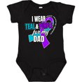 thumbnail image 3 of Inktastic Suicide Prevention I Wear Teal and Purple for My Dad Boys or Girls Baby Bodysuit, 3 of 5