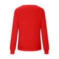 thumbnail image 5 of Women's V Neck Chest Pocket Sweater, Drop Shoulder Long Sleeve Pullover, Solid Color Knit Top, Casual Loose Fit Blouse, Everyday Comfort Wear with Front Pocket Red XXL, 5 of 6