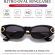 thumbnail image 4 of Gafas de sol ovaladas retro para mujer estilo años 90 montura ovalada clásica gafas de sol moda vintage ojo de gato sombras, 4 of 5