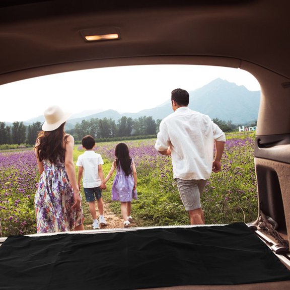 YUNLIGHTS Automotive Trunk Mat Black Cloth Double Layer Firm Material for Car Boot