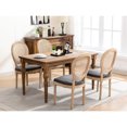 thumbnail image 6 of French Style, Gray Linen & Rattan Back Dining Chairs - Soft Cushioning for Dining, 6 of 7