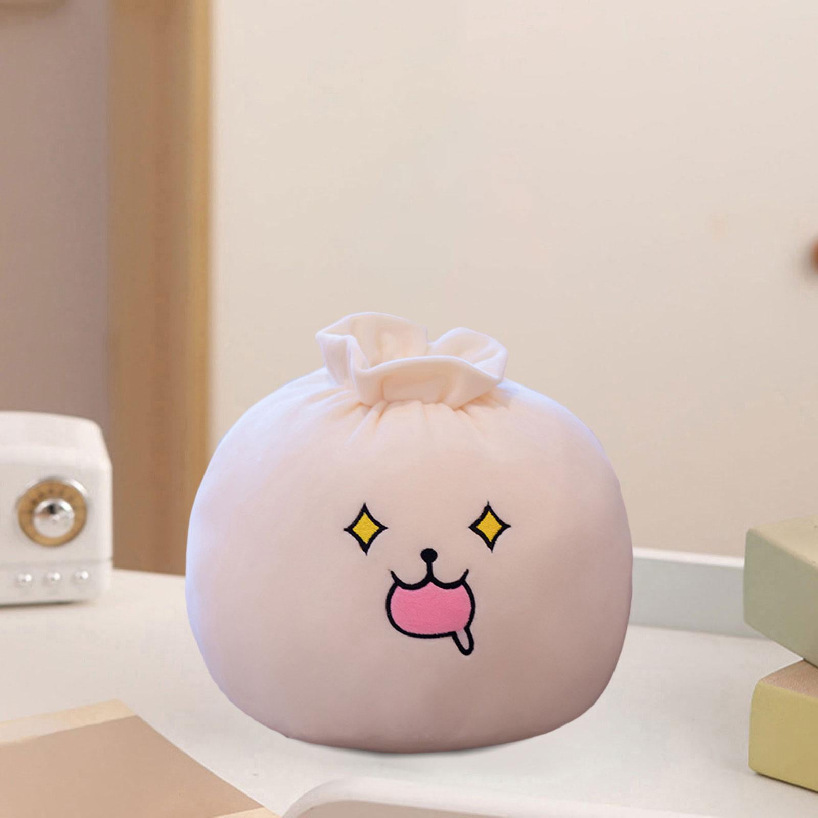 TISHITA Stuffed Plush Dumpling Plush Pillow Baozi Cute Expression Comfortable Stuffed Throw Pillow for Car Bedroom B