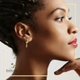 thumbnail image 3 of BEBERLINI Women Ankh Cross Pendant Huggie Hoop Earrings 14K Gold Plated Stainless Steel Jewelry, 3 of 8