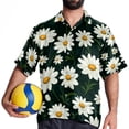 thumbnail image 4 of Daisy Men's Short Sleeve Hawaiian Shirt, Casual Printed Button Down Beach Tops for Summer, Spread Collar Mens Shirts Unisex, 4 of 6
