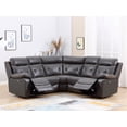 thumbnail image 1 of 160 X 38 X 40 Modern Dark Gray Leather Sectional With Power Recliners, 1 of 1
