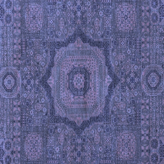 Ahgly Company Indoor Square Abstract Blue Modern Area Rugs, 3' Square