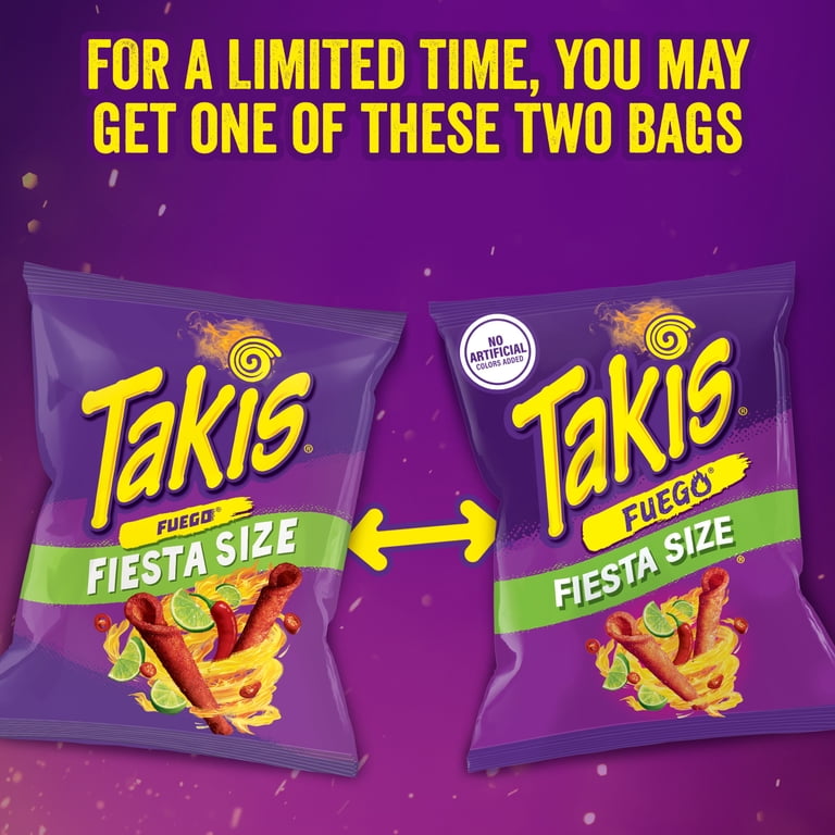 Takis Fuego 17 oz Fiesta Size Bag, Spicy Chili Pepper Lime Rolled
