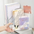 thumbnail image 6 of Acrylic Magazine File Holder - A4 Vertical Document Organizer with Handle for Desk, Clear File Rack for Home, Office, and School, 6 of 8