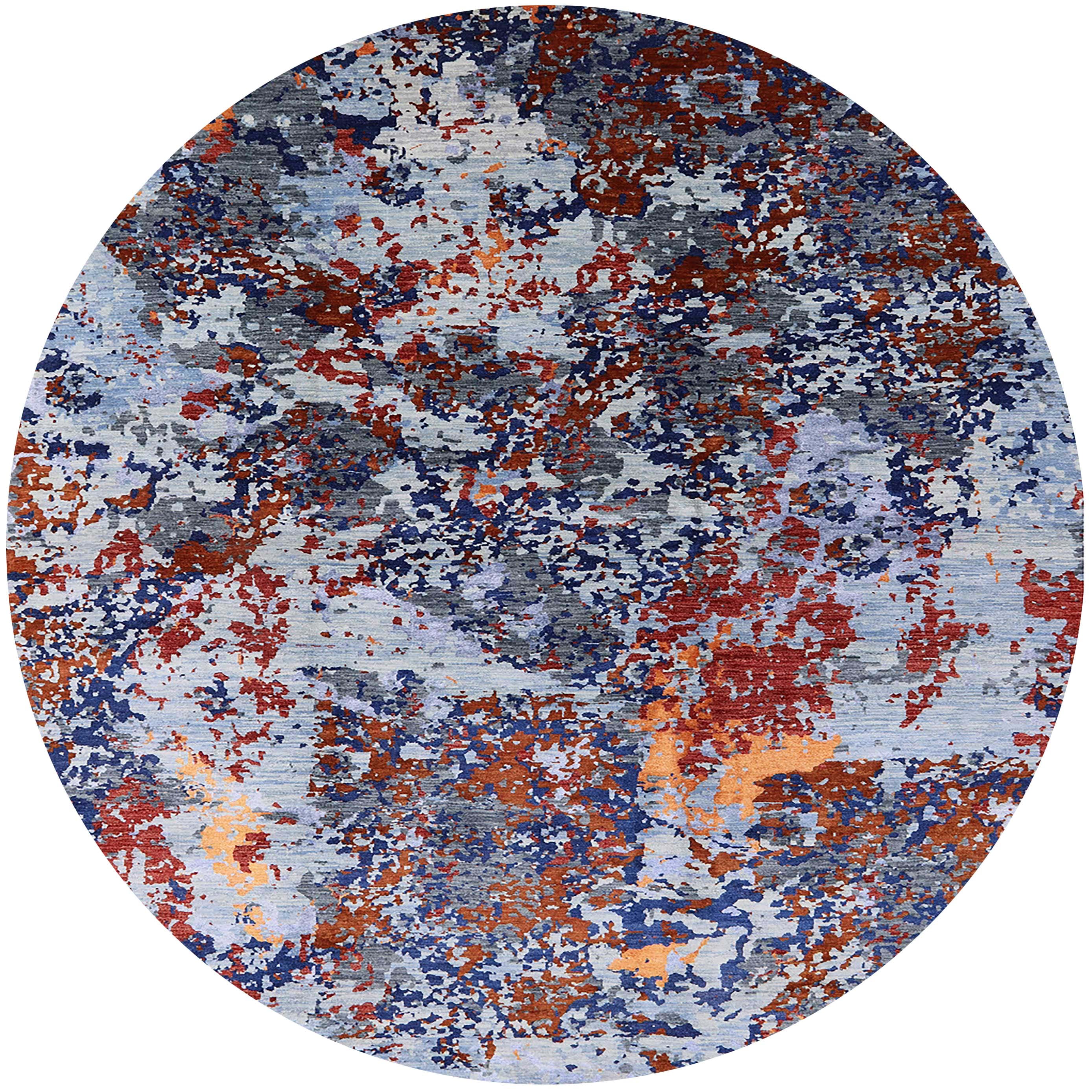 Ahgly Company Indoor Round Mid-Century Modern Maroon Purple Oriental ...