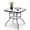 32'' Square, variant on Glass Patio Table with Umbrella Hole, 32" Square Outdoor Dining Table Steel Tempered Glass Patio Tables Outdoor Tables for Balcony Garden Deck