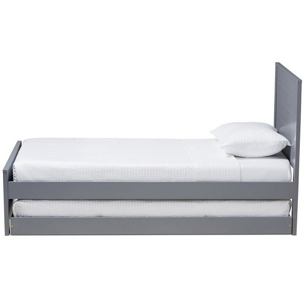 Baxton Studio Catalina Twin Platform Panel Bed with Trundle in