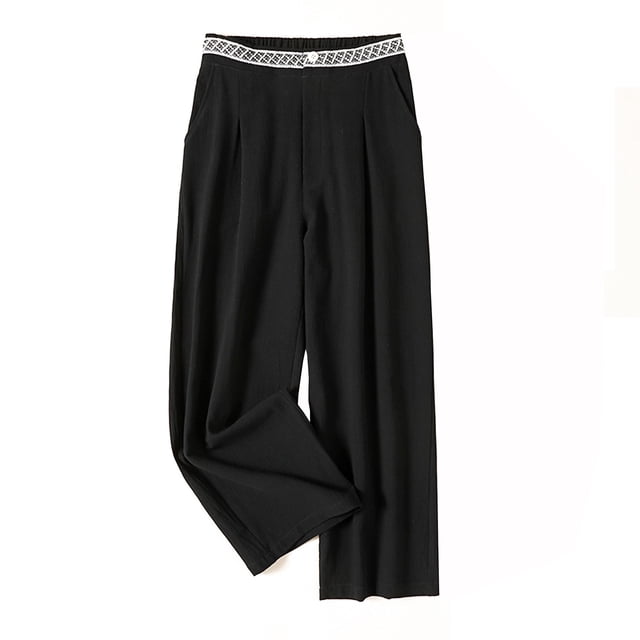 Timegard Lounge Pants for Women Straight Leg Elastic Waist Ruched Lightweight Pants Fall Casual Trousers