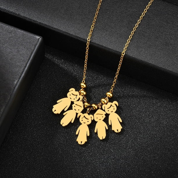 Colgante de acero inoxidable para niños y niñas, collar personalizado para mujeres y niños, collares con cuentas de fecha y nombre grabado, regalo de joyería familiar Tan Jianjun unisex