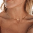 thumbnail image 2 of Dainty Cross Necklace for Women, 14K Gold Plated Simple Cross Choker Necklaces Small Cross Pendant Tiny Cute Necklaces Handmade Aesthetic Gold Jewelry for Women, 2 of 16