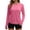 Hot Pink, variant on Tqcoqu Womens UPF 50 Long Sleeve Swimsuits Top UV Sun Protection Side Ruched Trendy Shirts,Beige,Women's S-XXL
