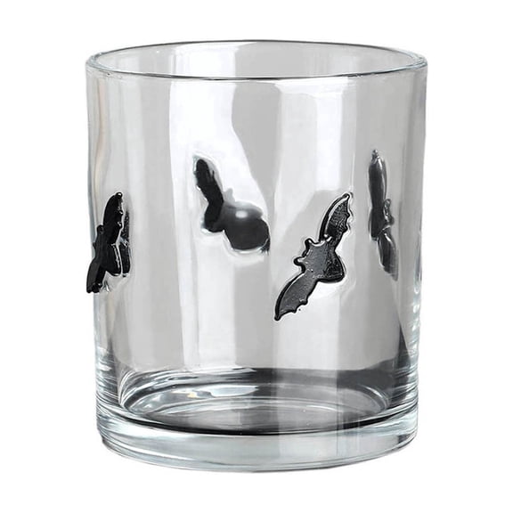 YHAICO Halloween Party Glasses Clear Cups with 3D Ghost and Black Cat Embossed Design, Spooky Drinkware for Halloween Decor, Family Gathering and Gifts