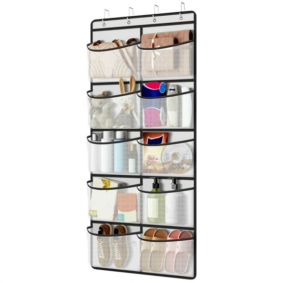 Over the Door Shoe Organizer, TSV Closet Storage Holder, Hanging Shelves for Bathroom Bedroom