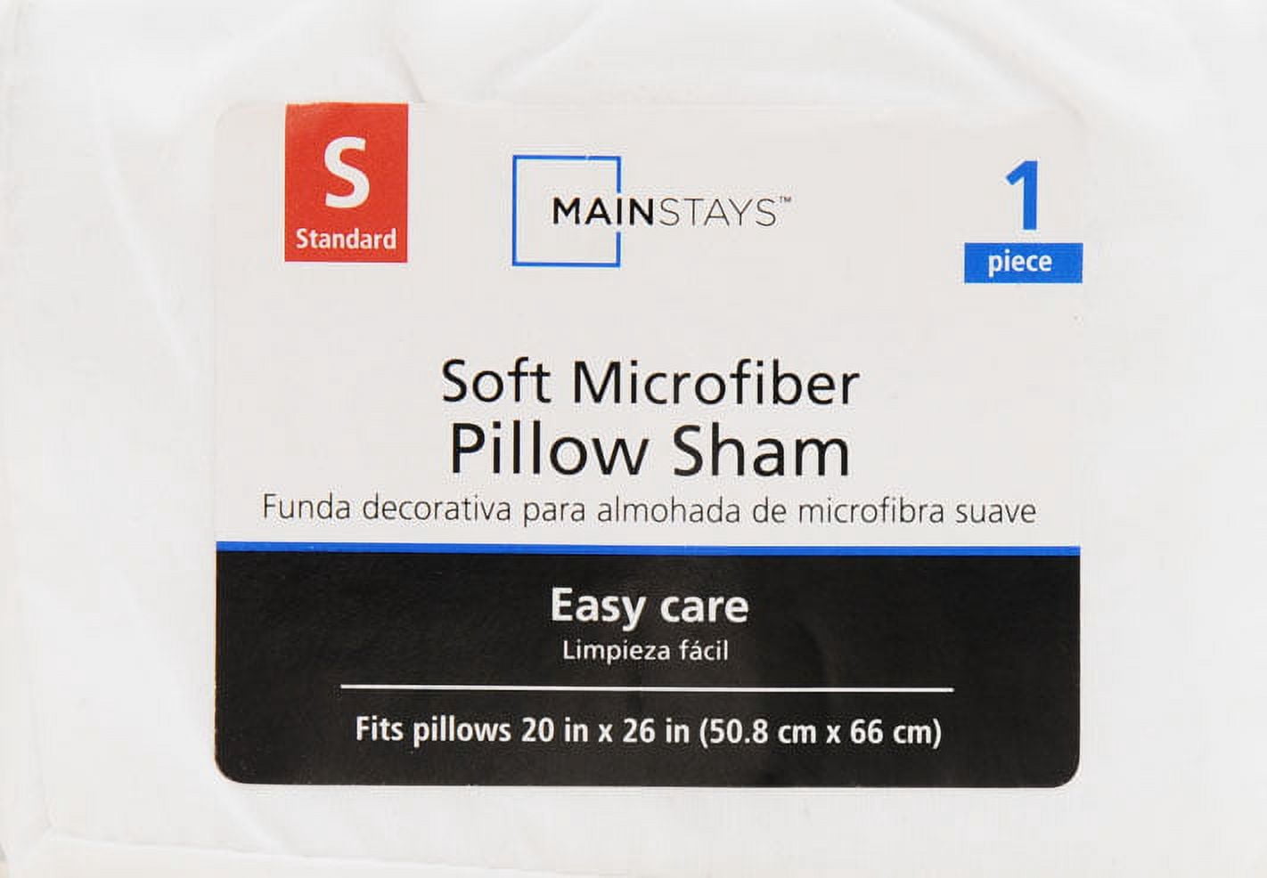 Mainstays Solid Colored Soft Microfiber Pillow Sham, 1 Each