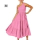 thumbnail image 4 of Vestido largo Qarigey para mujer Sin mangas plisado un hombro Rosa M, 4 of 6