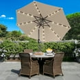 thumbnail image 4 of ABCCANOPY 7.5ft Patio Solar Umbrella LED Outdoor Umbrella with Tilt and Crank, Khaki, 4 of 9