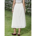 thumbnail image 3 of DARING DIVA Women's A Line Flowy Eyelet Midi Skirts X-Small White, 3 of 6