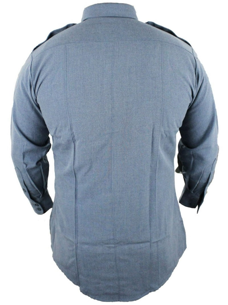 First Class Long Sleeve Poly/Rayon Uniform Shirt - Black - S