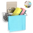thumbnail image 3 of Organizador de fregadero, 2 en 1 Soporte de esponja Organizador de cocina para fregadero Caddy Organizador Soporte de paño de cocina Organizador de cocina Almacenamiento Cocina Acero inoxidable Ormromra MZQ-1020, 3 of 4