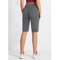 thumbnail image 1 of BALEAF Women's 12" Atheltic Long Shorts Knee Length High Waisted Bermuda Shorts with Pockets Gray XXL, 1 of 6