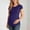 Purple, variant on Women's Maternity Shirts Crew Neck Short Sleeve Pregnancy Top Summer Casual Soft Ruched Solid Color T Shirts