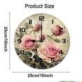 thumbnail image 2 of ZXCXRQFa Vintage Flowers With Roses And Dragonfly Round Wood Wall Clock, 10 Inch Battery Operated Analog Quiet Desk Clock for Home,Kitchen,Office,School,Bathroom, 2 of 7