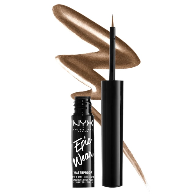 NYX PROFESSIONAL MAKEUP Epic Wear Eyeliner Liquide Métallique, Eyeliner Résistant à L\'eau Longue Durée - Métal Marron