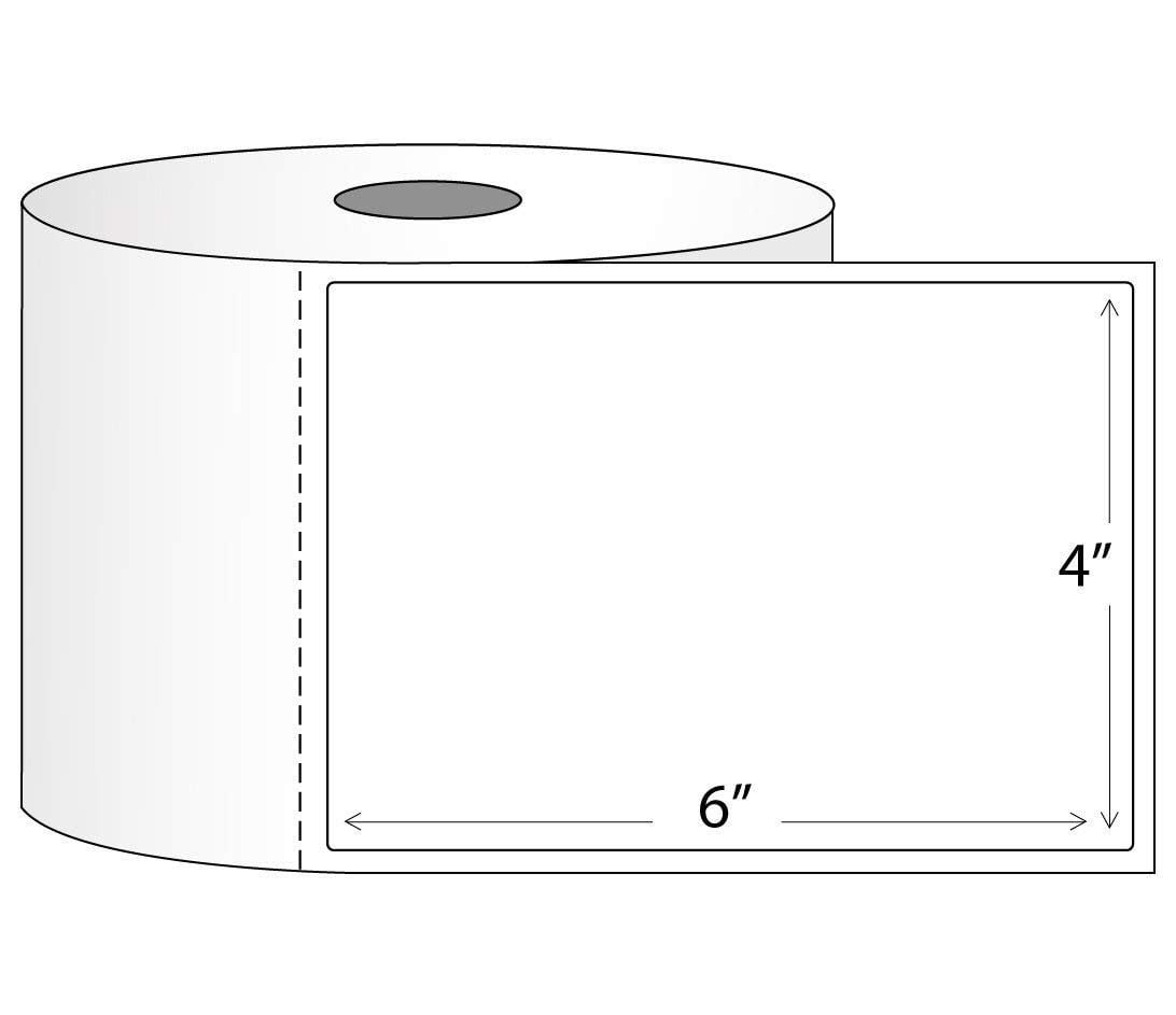 SJPACK 6 Rolls 4x6 Direct Thermal Blank Shipping Labels 250 Labels per Roll Self Adhesive for Zebra 2844 Eltron Zp-450 Zp-500 Zp-505