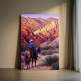 thumbnail image 6 of 1pc Western - themed Canvas Painting of a Cowboy on Horseback Admiring Majestic Mountain Peaks in the Desert, framed Decor room hanging Wall Picture Decor for Home Gifts, living room, bathroom,, 6 of 8