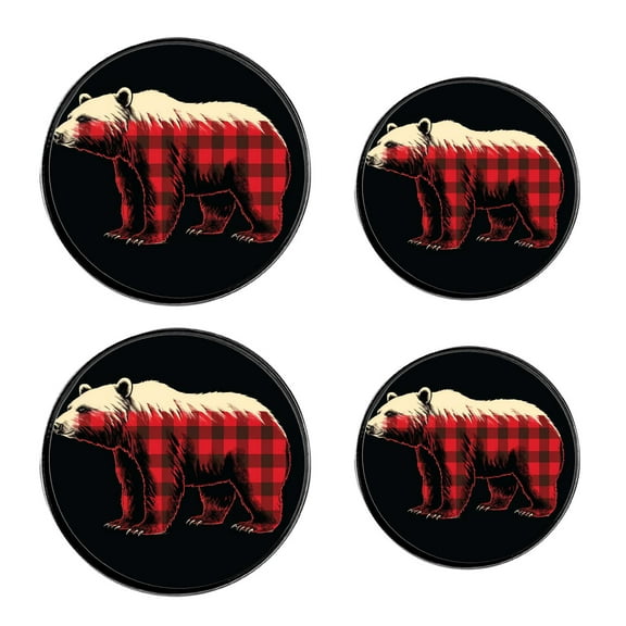 Round Stove Burner Covers 4 Pcs,Bear Buffalo Plaids Design Round Electric Stove Burner Covers 8Inch And 10Inch
